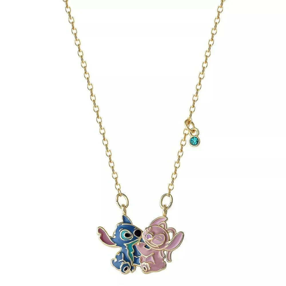 🔥Disney Stitch Gold and Blue Necklace NWT